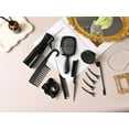 thumbnail image 3 of Square 13 Pcs Hair Brush Set, 3 Pieces Slick Back Hair Brushes for Toddlers, Women, Detangling Brush for Wet Dry Curly Hair, Edge Bristles Wide Tooth Rat Tail Combs for Baby Girls (Black), 3 of 4