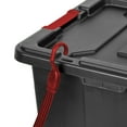 thumbnail image 6 of Sterilite Large Storage Bin, 27 Gallon Rugged Industrial Plastic Storage Tote with Latch Lid, Black, 4 Pack, 6 of 7