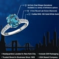 thumbnail image 2 of Gem Stone King 10K White Gold London Blue Topaz and Lab Grown Diamond Engagement Ring for Women | 2.45 Cttw | Oval 9X7MM | Gemstone November Birthstone | Size 9, 2 of 6