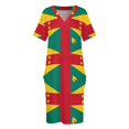 thumbnail image 3 of Vestido holgado de manga larga con bolsillo y bandera de Granada para mujer, 3 of 6