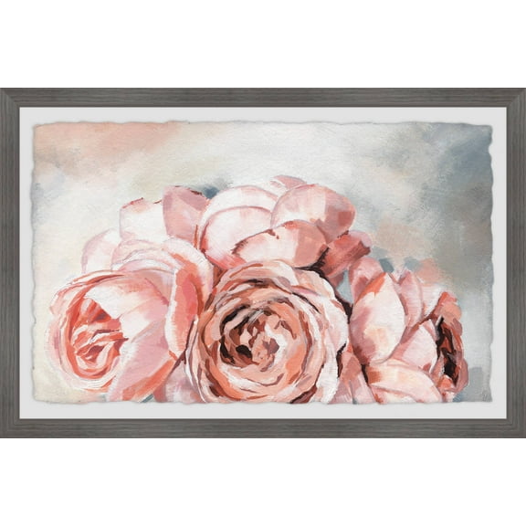 Marmont Hill Pink Rose Bouquet Framed Wall Art