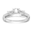 thumbnail image 5 of Solid 14K White Gold Three Stone Diamond Side-Stones with CZ Cubic Zirconia Peg Set Center Stone Engagement Ring Size 7, 5 of 8