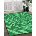 thumbnail image 2 of Ahgly Company Indoor Square Patterned Neon Green Area Rugs, 7' Square, 2 of 6