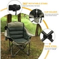 thumbnail image 4 of Oversized XL Folding Camping Chair,Heavy Duty Support 400Lbs,Large Comfy Padded Camp Chair for Adults,Lawn Arm Chair w/Cup Holder,Phone Holder,Carry Bag Perfect for Outdoor (Brown, 4 of 12