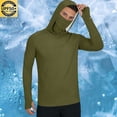 thumbnail image 2 of Men's Long Sleeve Big & Tall UPF 50+ Sun Protection Hoodie Raglan Muscle Fit Hooded Workout Shirt Quick Dry Athletic Rash Guard with Face Mask Thumbholes for Hiking Fishing, 2 of 8