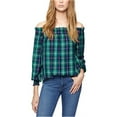 thumbnail image 3 of Sanctuary Clothing Womens Shoulder Peasant Blouse, Green, X-Small, 3 of 3