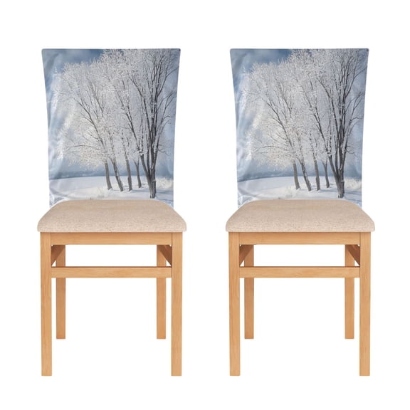 Decorative Chair Back Cover One Size x2 Chair Cover Dining Chair Slipcovers Chair Back Decoration Festival Chair Decoration Winter Tree