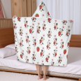 thumbnail image 5 of Cow and Strawberry White Pattern Hooded Bath Towel Wrap for Teens Ages 3 To 12, Soft Lightweight Quick Dry Microfiber Bath Beach Pool, 50"x30", 5 of 6