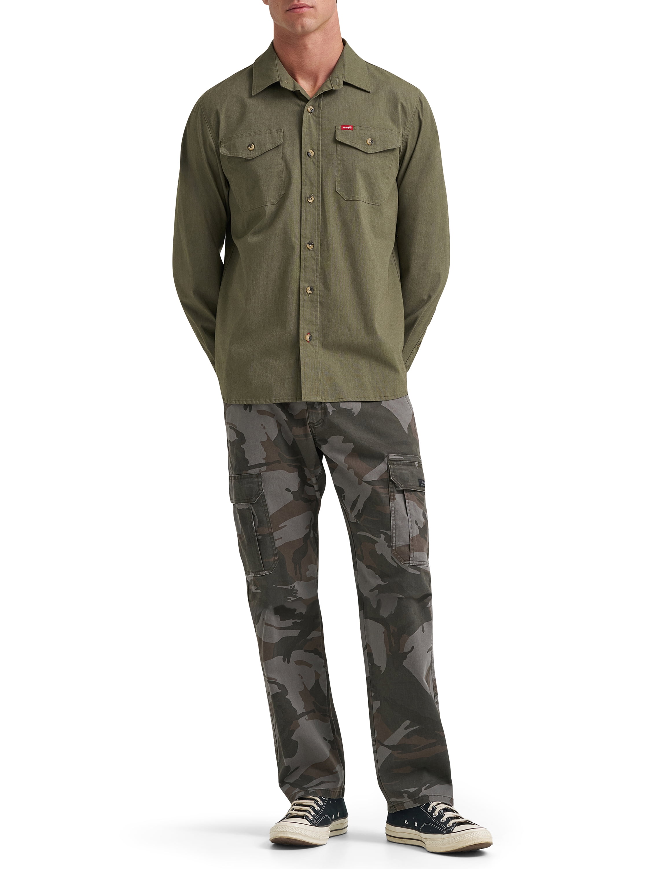 Wrangler® Mens Long Sleeve Heritage Solid Shirt