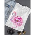 thumbnail image 3 of Flamingo With Flower Body T-Shirt Women -Image by Shutterstock, Female x-Large, 3 of 4