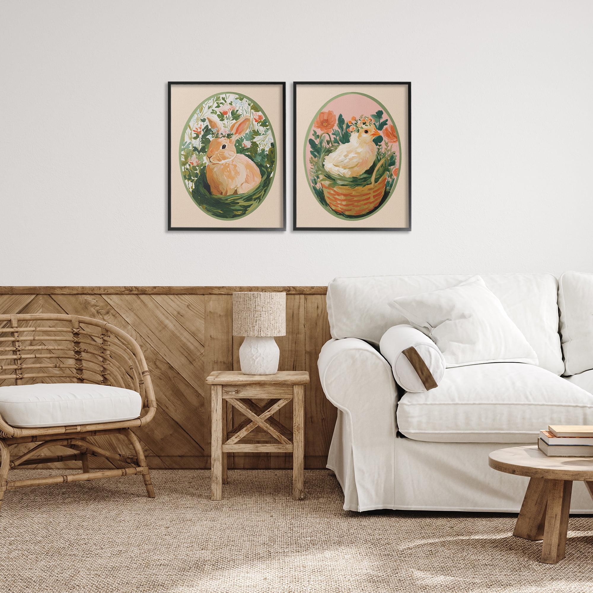 Stupell Industries Bloom Nest Animals 2 Piece Black Framed Giclee Art Set, design by Yen