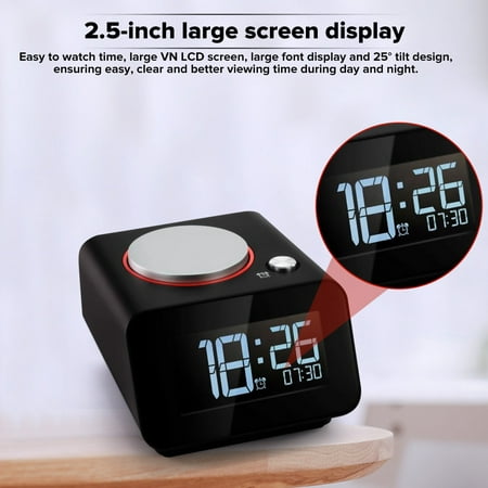 AUGIENB Digital Alarm Clock With Dual USB Charging Port Rechargeable ...