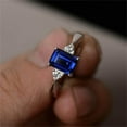thumbnail image 5 of CILENON Women Ring 925 Sterling Silver Rainbow Engagement Wedding Band Rings 3 Colors (Blue,5), 5 of 5