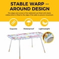 thumbnail image 4 of Spring Easter Table Cloths for 8 Foot Rectangle Tables, Watercolor Flower Eggs Berry Leaf Blue Plaid Patio Waterproof Elastic Fitted Tablecloths, Washable Rectangular Table Cover for Camping, 4 of 8