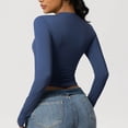 thumbnail image 6 of YHAJDS Sport Top for Women Crewneck Long Sleeve Solid Color Quick Dry Athletic Yoga Casual Tops, 6 of 7