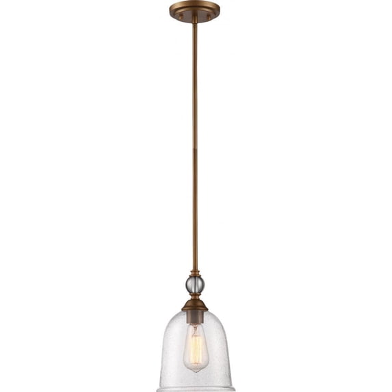 Nuvo Lighting Fern Brass Metal and Glass Small 1-light Pendant - Diameter 7.50", Height 7.69"