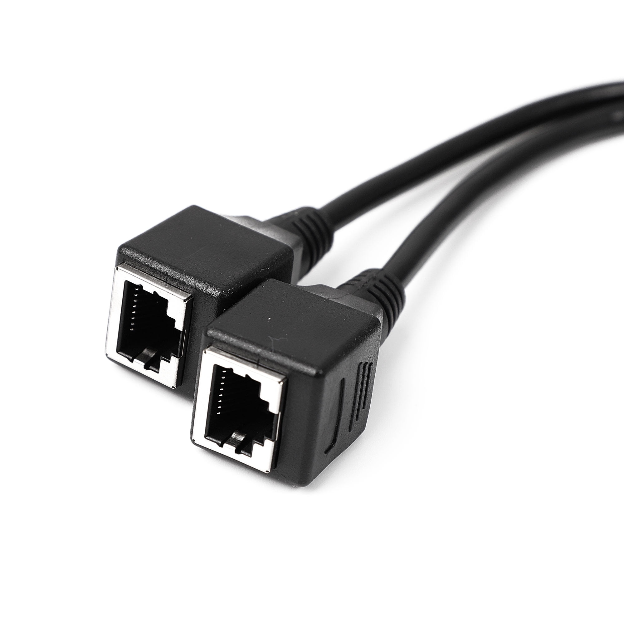 Unique Bargains 2 Pcs 1ft Ethernet LAN Female to Female Network Cable RJ45 Extension Cord