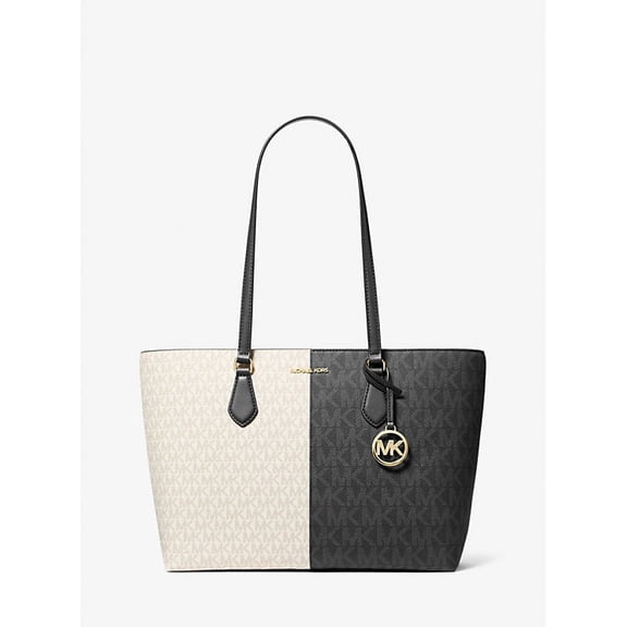 Michael Kors Outlet Sheila Large Two-Tone Signature Logo Tote Bag - Black Multi