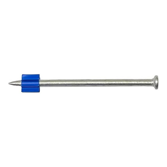 Pin de accionamiento, cabeza plana de acero con punta azul, 300 pulgadas de profundidad x 3 pulgadas