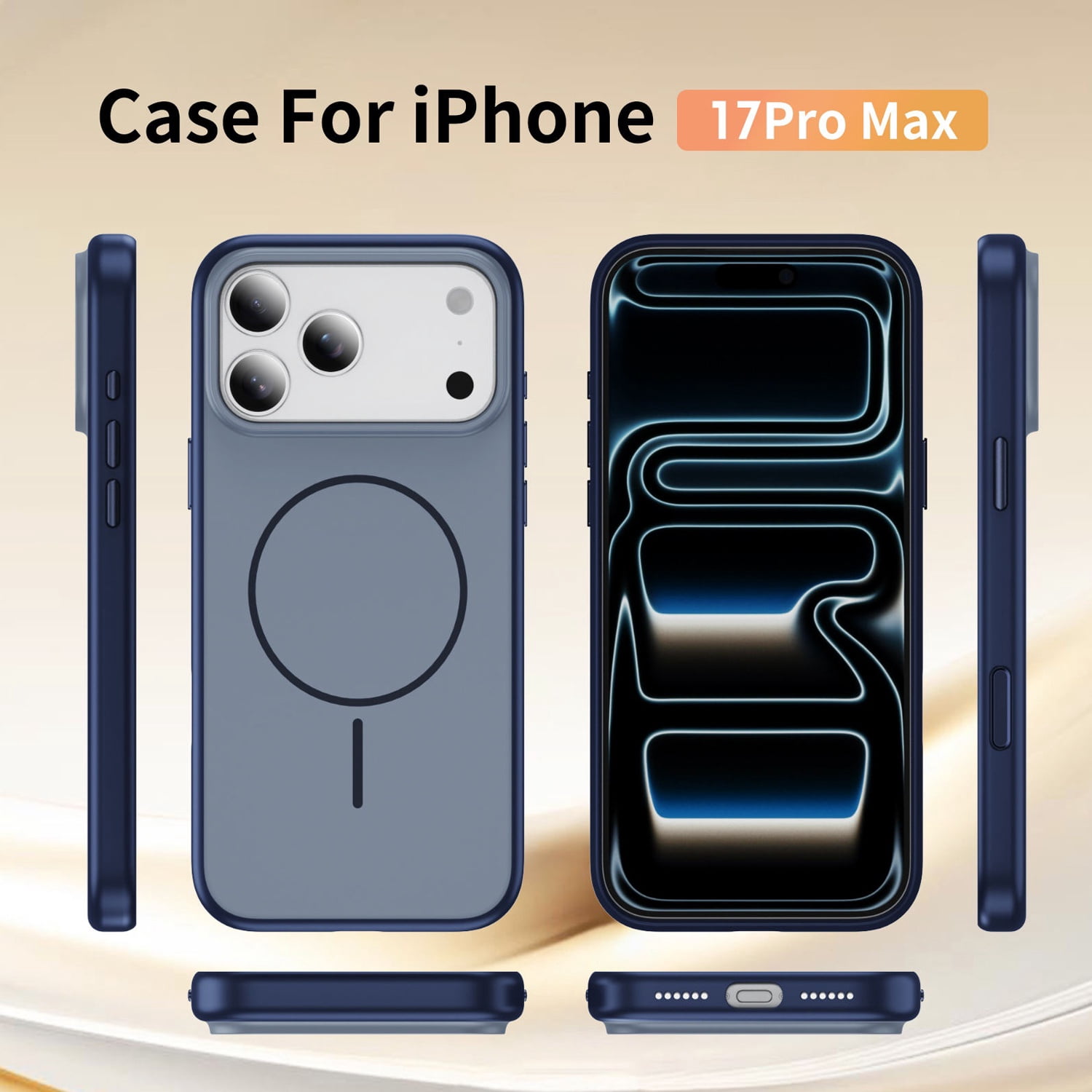 Sleek Silken Guard Case with MagSafe for iPhone 17 Pro Max - Dark Blue