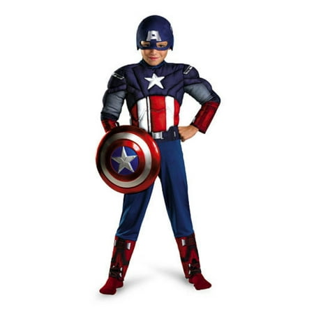 Avengers Boys Glow in the Dark Muscle Captain America Costume with