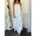 thumbnail image 5 of Women Tube Dress, Strapless Backless Fruit Print Swing Dress Loose Summer Long Dress, 5 of 9