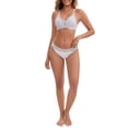 thumbnail image 2 of INSPIRE CHIC Women's Lace Trim Plunge Wireless Push Up Everyday Bras Spaghetti Straps Lightweight No Show Triangle Bra L Light Purple, 2 of 4