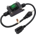 thumbnail image 1 of GFDYREE Extension Cord with Inline Switch On/Off IP67 Waterproof 20A 250V 16AWG 2FT 3Pin Outlets Plugs Power Cord Green Led Rocker Switch for Outdoor Christmas Lights Holiday Lights, 1 of 6