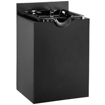 BarberPub Black Shampoo Backwash Sink Station with Bowl, Storage Cabinet Spa Salon Equipment