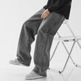 thumbnail image 6 of QHFBli Mens Baggy Jeans Mens Autumn Winter Casual Pant Sports Pants With Pocket Fashion Long Pants Jeans, 6 of 7