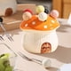 thumbnail image 5 of Jarra para almacenamiento con tenedor de fruta con setas adorables, bote cerámico naranja amarillo • Soporte para tenedor de postre de acero inoxidable • Puesto de snacks con dientes romos, 5 of 6