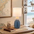 thumbnail image 4 of C Cattleya 16.25” Pineapple Ceramic Table Lamp with Linen Shade, Novelty Desk Lamp for Nightstand,Bedroom (Blue and White), 4 of 6