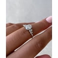 thumbnail image 2 of solitaire jewels Snow Drift Style 1.75CT Oval Moissanite Engagement Ring For Women, 14K White Gold, 2 of 5