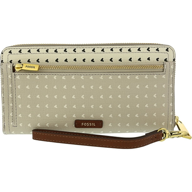Fossil Women's Logan Zip Around Clutch Hearts