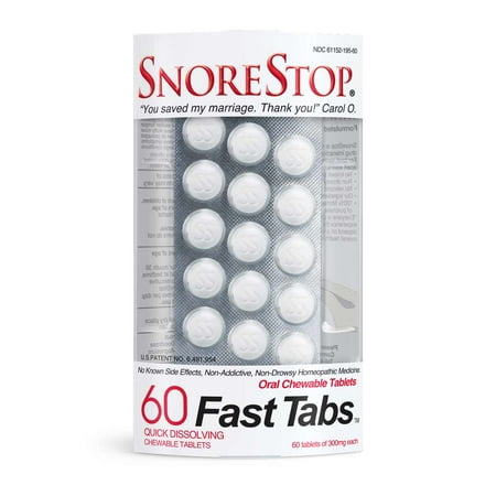 Snore Stop FastTabs 60ct. Chewable Tablets I Natural Anti-Snoring Solution I Snore Relief I Stop Snoring Aid I Sleep Remedy I Device Free I Helps Stop Snores I Anti-Snore Pills I One Month Supply