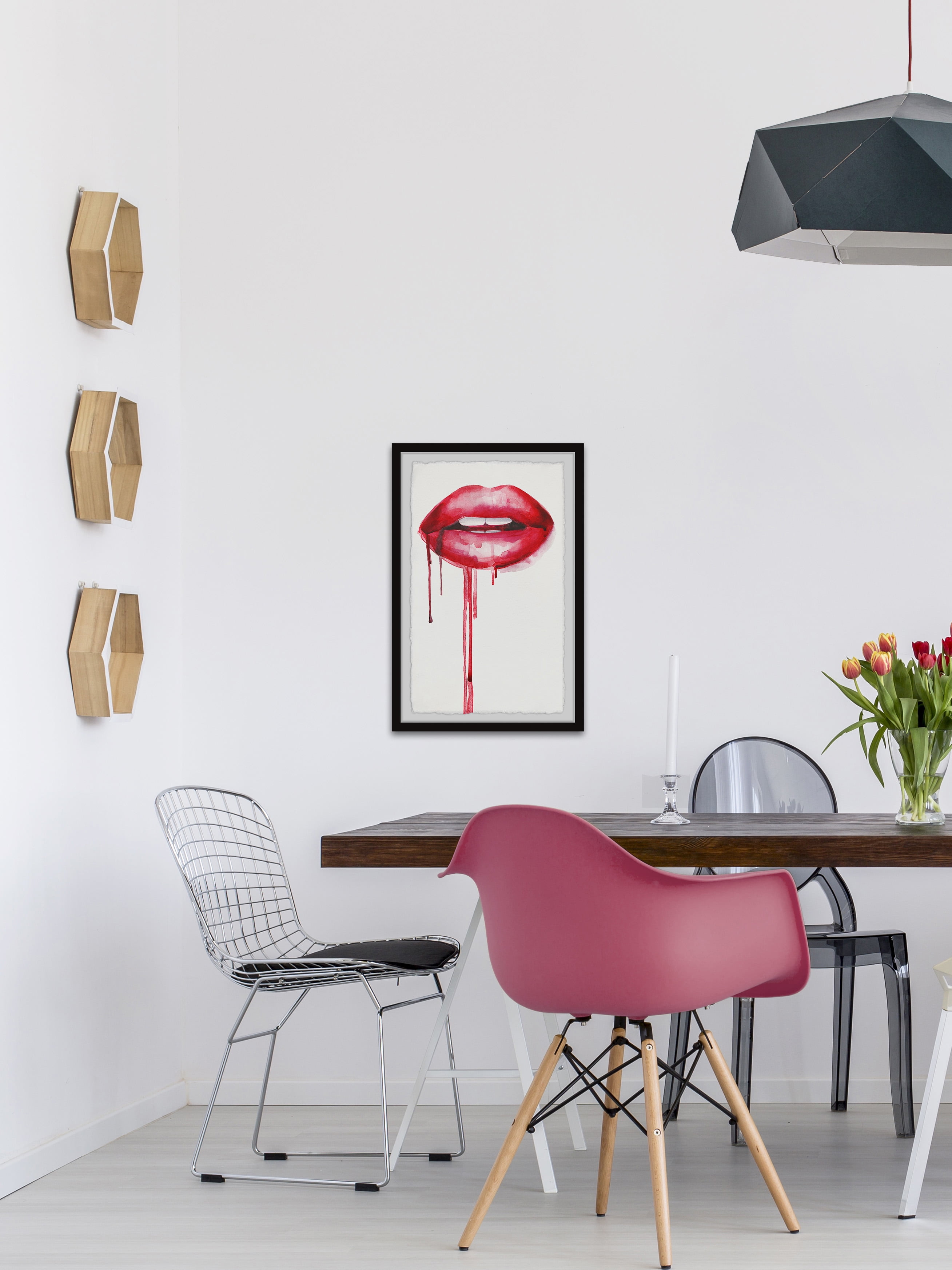 Marmont Hill "Kissable Lips" Framed Painting Art Print, 16.00" x 1.50"