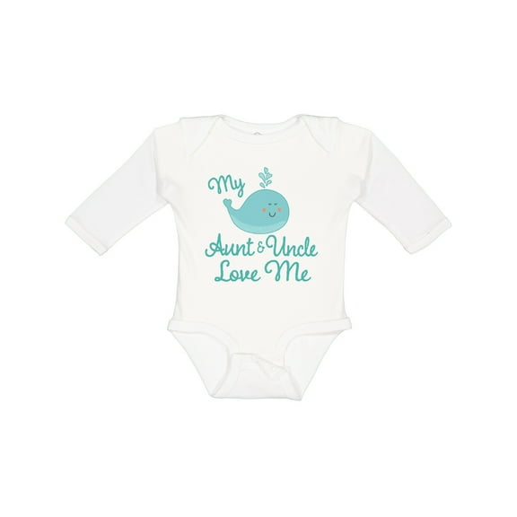 Inktastic My Aunt and Uncle Love Me Whale Boys or Girls Long Sleeve Baby Bodysuit