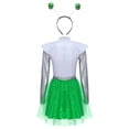thumbnail image 3 of Aislor Womens Alien Space Cadet Rave Outfits Shiny Tulle Hem Dress with Headwear Green M, 3 of 7