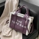thumbnail image 4 of Bolso de mano de invierno, bolso de viaje con letras a la moda, informal, suave para fiesta (púrpura), 4 of 8