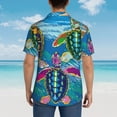 thumbnail image 4 of Kll Men'S Hawaiian Shirt Short Sleeve Button Down Beach Shirts-Little Sea Turtles, 4 of 7