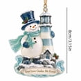 thumbnail image 3 of Clearance! Coastal Snowman Lighthouse Christmas Ornament, Hanging Christmas Decorations Outdoor Indoor, Nautical Starfish Ocean Wave Xmas Keepsake Gift for Christmas Tree & Wreath Holiday Decor, 3 of 8