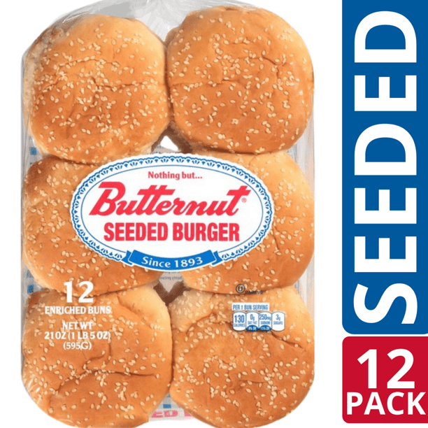 Butternut Seeded Sliced Hamburger Buns, 12 ct, 21 oz.