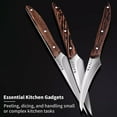 thumbnail image 2 of Plys Paring Knife Set of 3-Pieces: 3.4 Inch Ultra Sharp Peeling Knives for Fruit and Vegetable Ergonomic Wooden Handle, 2 of 7