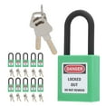 thumbnail image 3 of Juego de 10 candados de seguridad de 38 mm/1,5 pulgadas, aislantes de ingeniería, a prueba de polvo, para fábricas, obras de construcción, hospitales y productos químicos (verde), 3 of 14