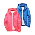 thumbnail image 2 of AHTJRT 2 Pcs Rain Jacket for Kids Lightweight Outdoor Climbing Hiking Travel Windbreaker Coats Softshell Full Zip Hooded Outerwear Jackets Dark Blue#02 9-10 Years, 2 of 7