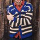 thumbnail image 4 of Mens Thickening Striped V-Neck Cardigan Sweater Long Sleeve Button Down Overcoat, 4 of 6