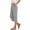 Gray women linen capri pants a1, variant on Cagogo Women Cotton Linen Capri Pants Elastic Waist with Pockets Casual Solid Basic Vacation Beach Cropped Trousers Summer Lounge, White XL