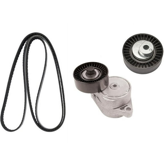 Alternator, Water Pump and Power Steering Serpentine Belt Drive Component Kit - Compatible with 2001 - 2005 BMW 325i 2.5L 6-Cylinder 2002 2003 2004