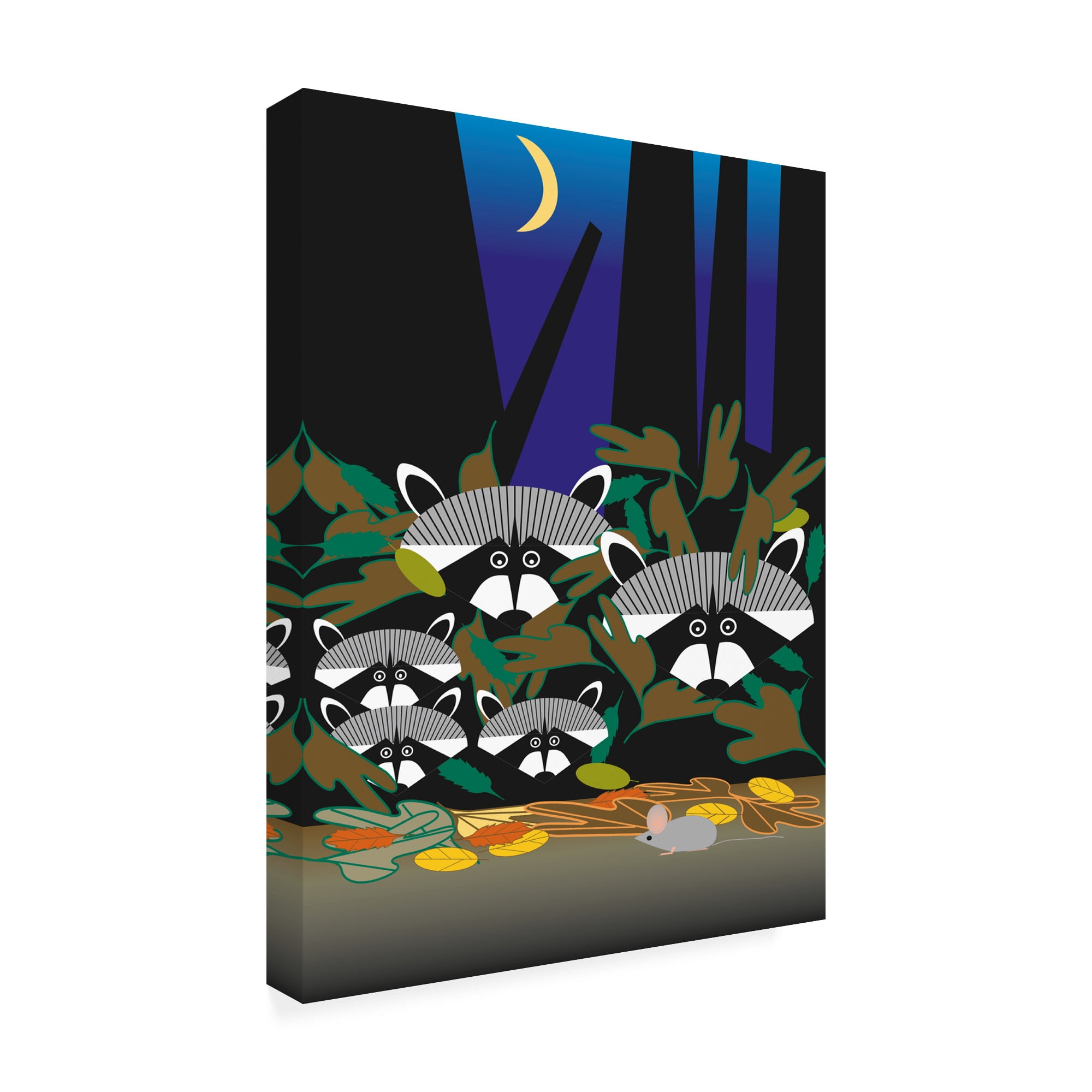 Trademark Fine Art 'Raccoon Family' Canvas Art by Marie Sansone
