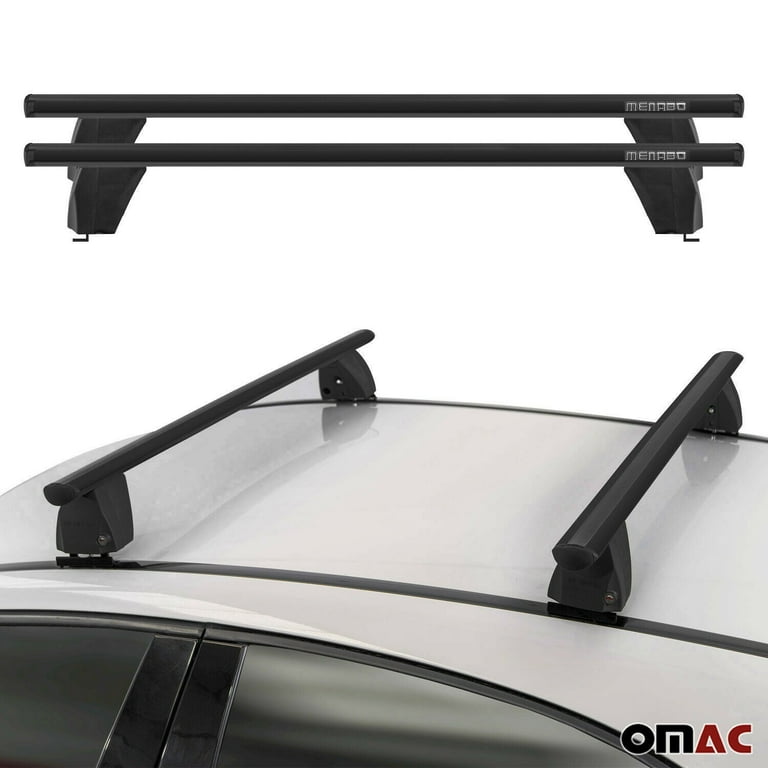 OMAC Fixed Point Roof Rack Cross Bars BMW 1 Series F21 2015 to 2019 Luggage Carrier Black 165 Pounds Load Aluminum 2 Pieces